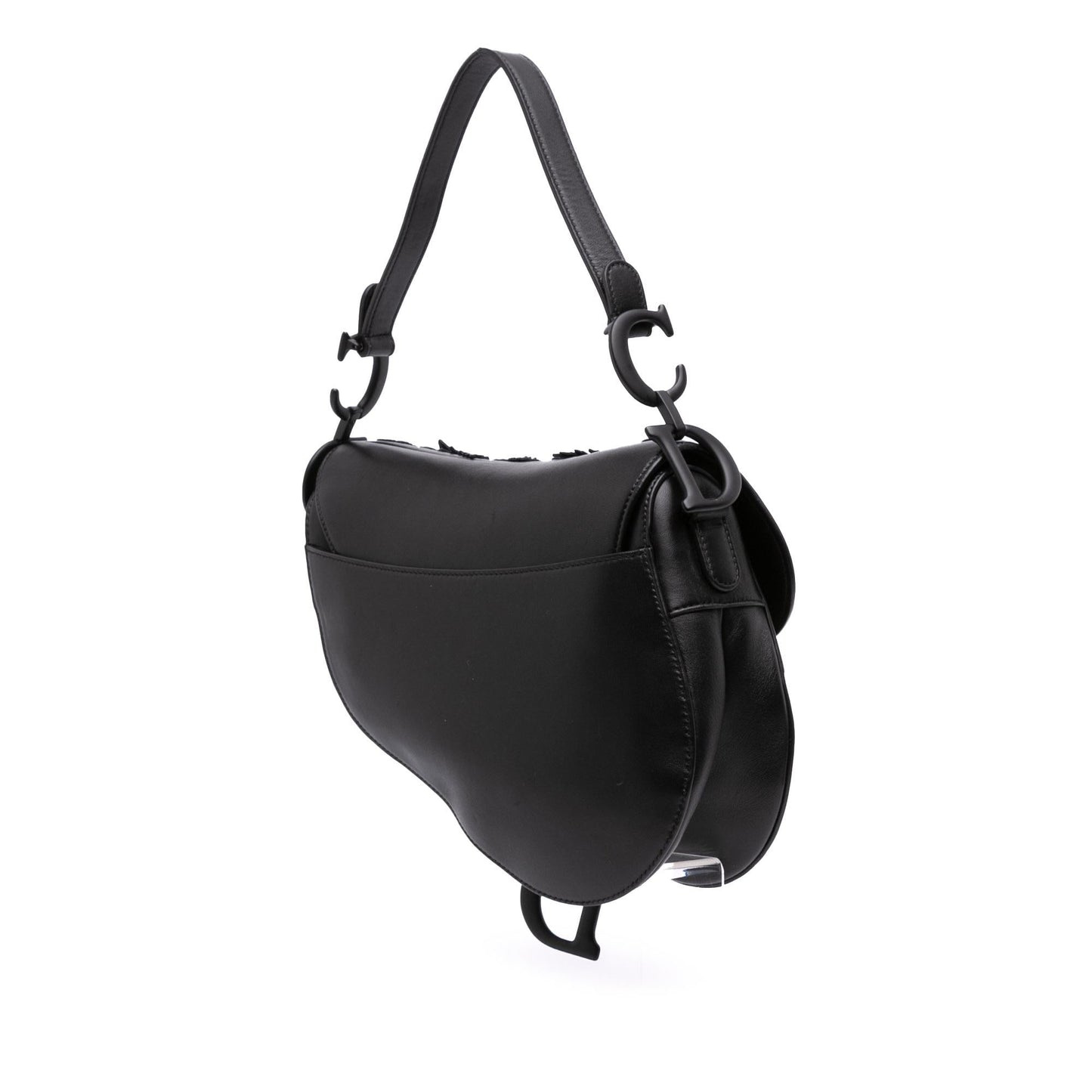 Dior Ultramatte Calfskin 3D Floral Saddle Bag Shoulder Bag