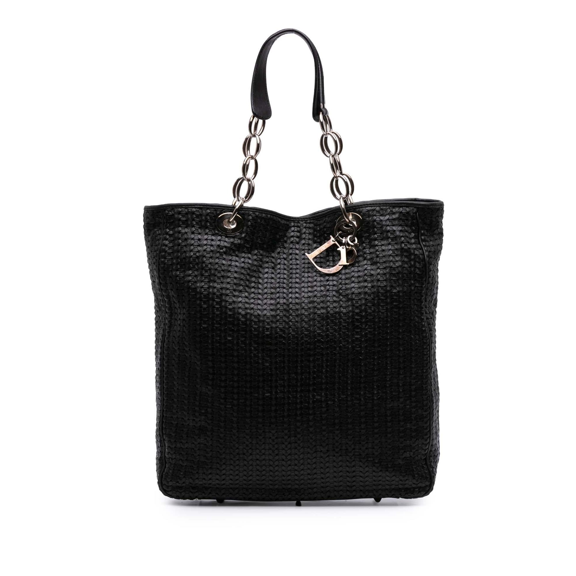 Dior Lady Soft Shopping Tote Lambskin Woven Tote Bag