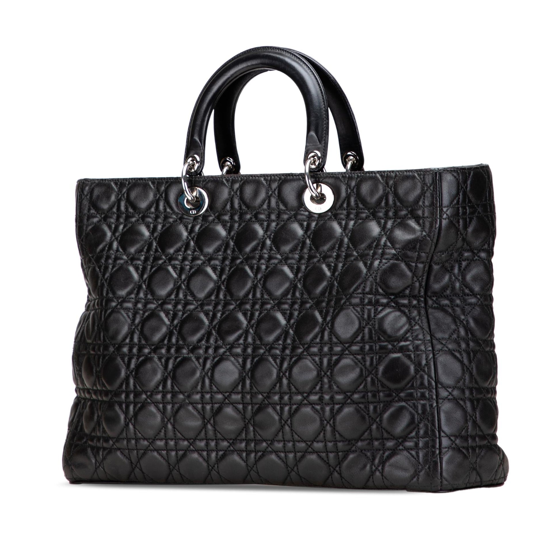 Dior Xl Cannage Lady Satchel Bag Lambskin