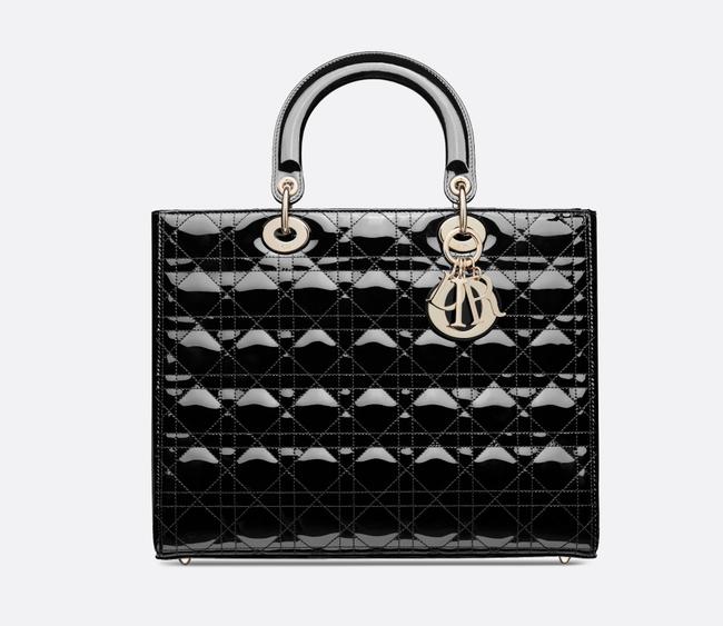 Dior Lady Patent Cannage Calfskin Handbag Large Travel Bag