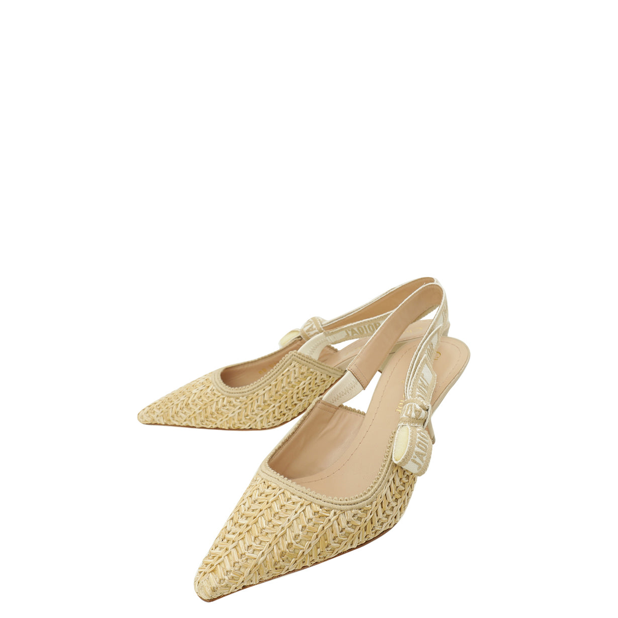 Dior Sling Bag Christian Naturel J'A Slingback Pumps 36 Raffia Shoes