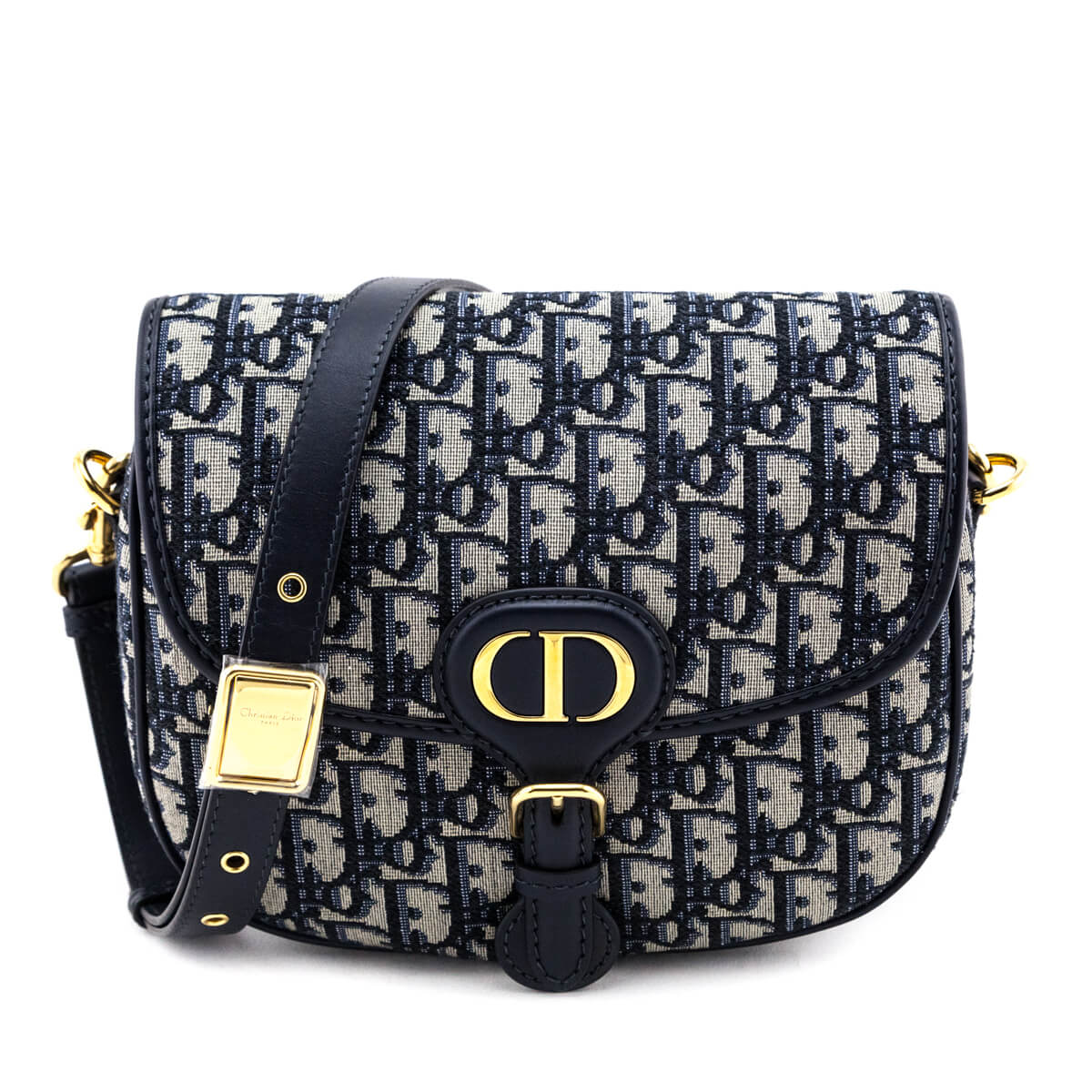 Dior Handbag Oblique Jacquard Bobby Bag Blue Medium Flap Clutch Bag