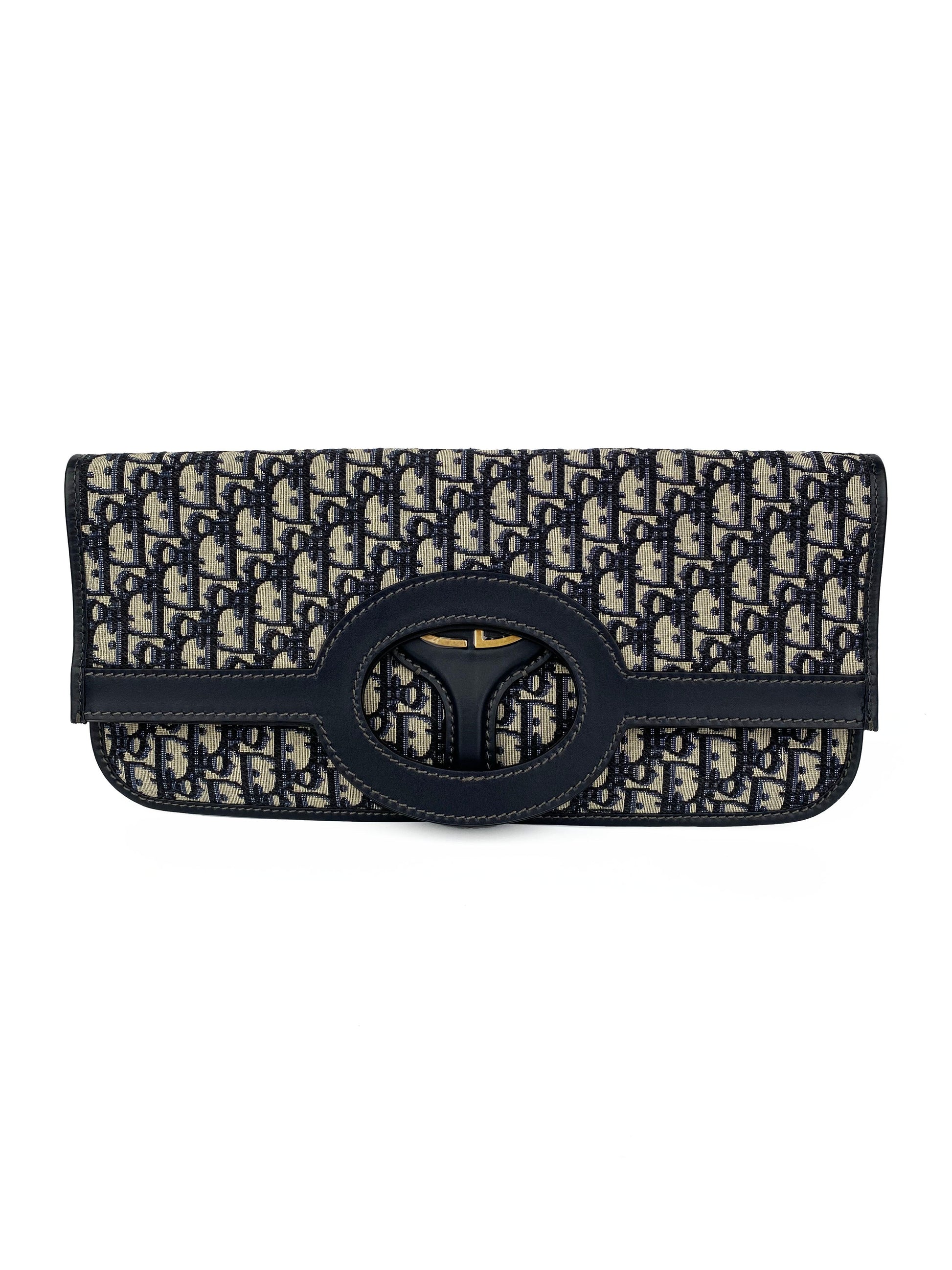 Dior Clutch Bag Oblique Foldover Clutch Monogram