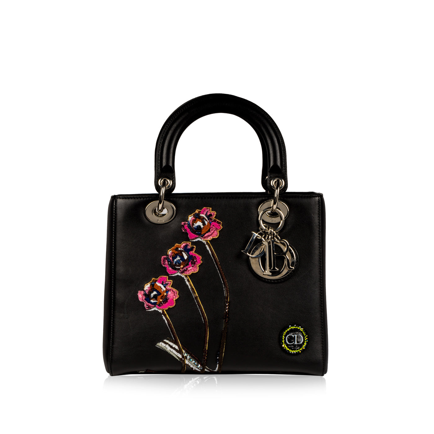 Dior Christian Lady Limited Edition Floral Shoulder Bag