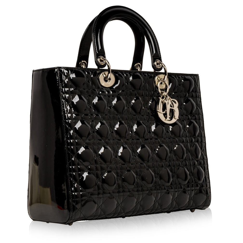 Dior Christian Lady Shoulder Bag Leather Patent
