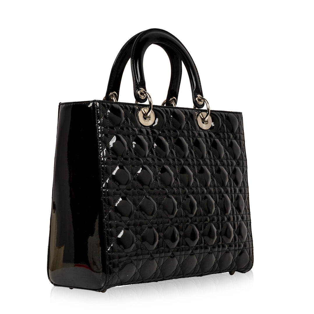 Dior Christian Lady Shoulder Bag Leather Patent