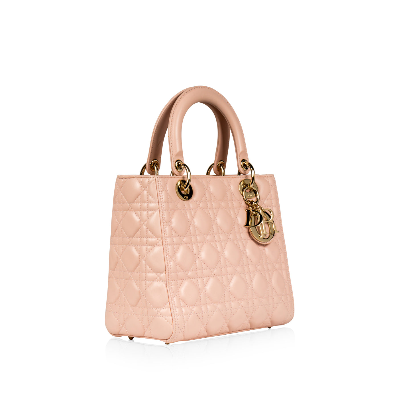Dior Christian Lady Blush Shoulder Bag Pink Medium