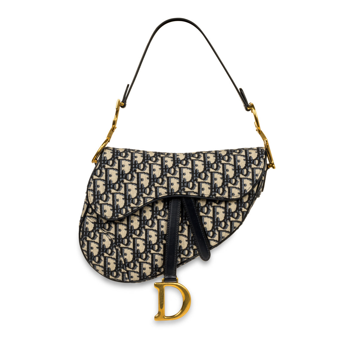 Dior Christian Saddle Bag Oblique Canvas Shoulder Bag