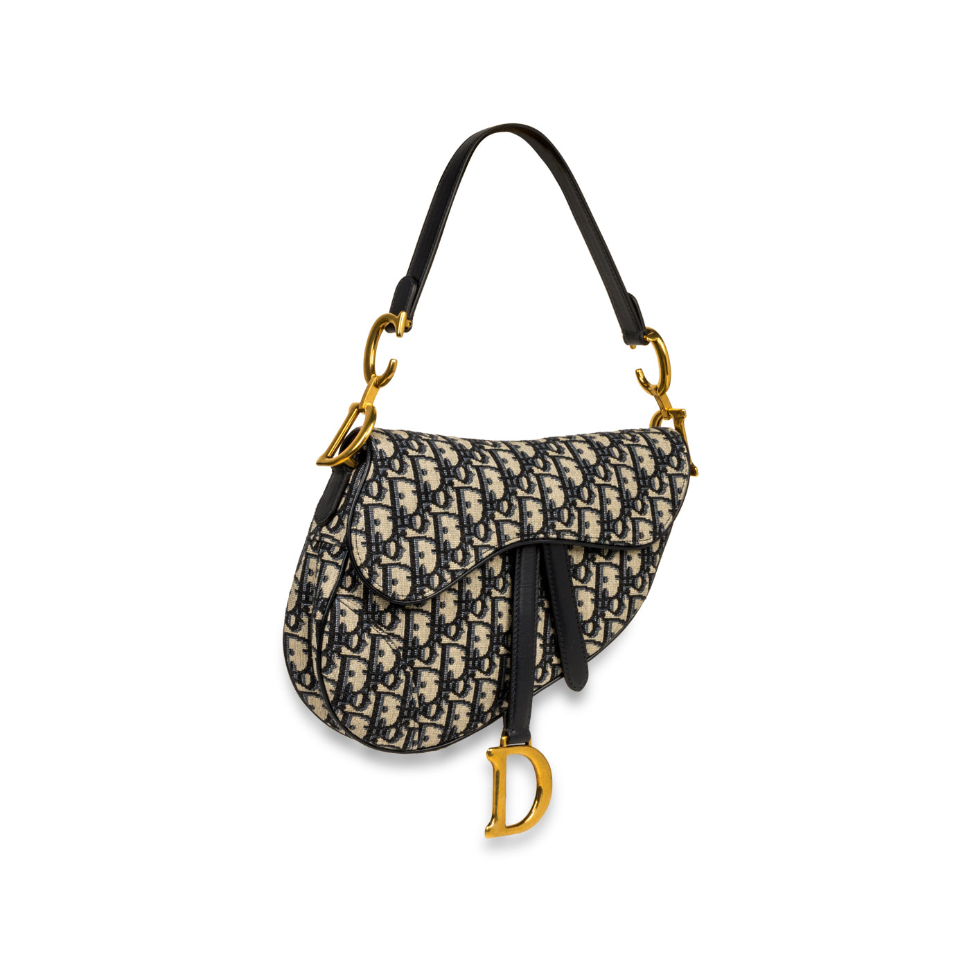 Dior Christian Saddle Bag Oblique Canvas Shoulder Bag