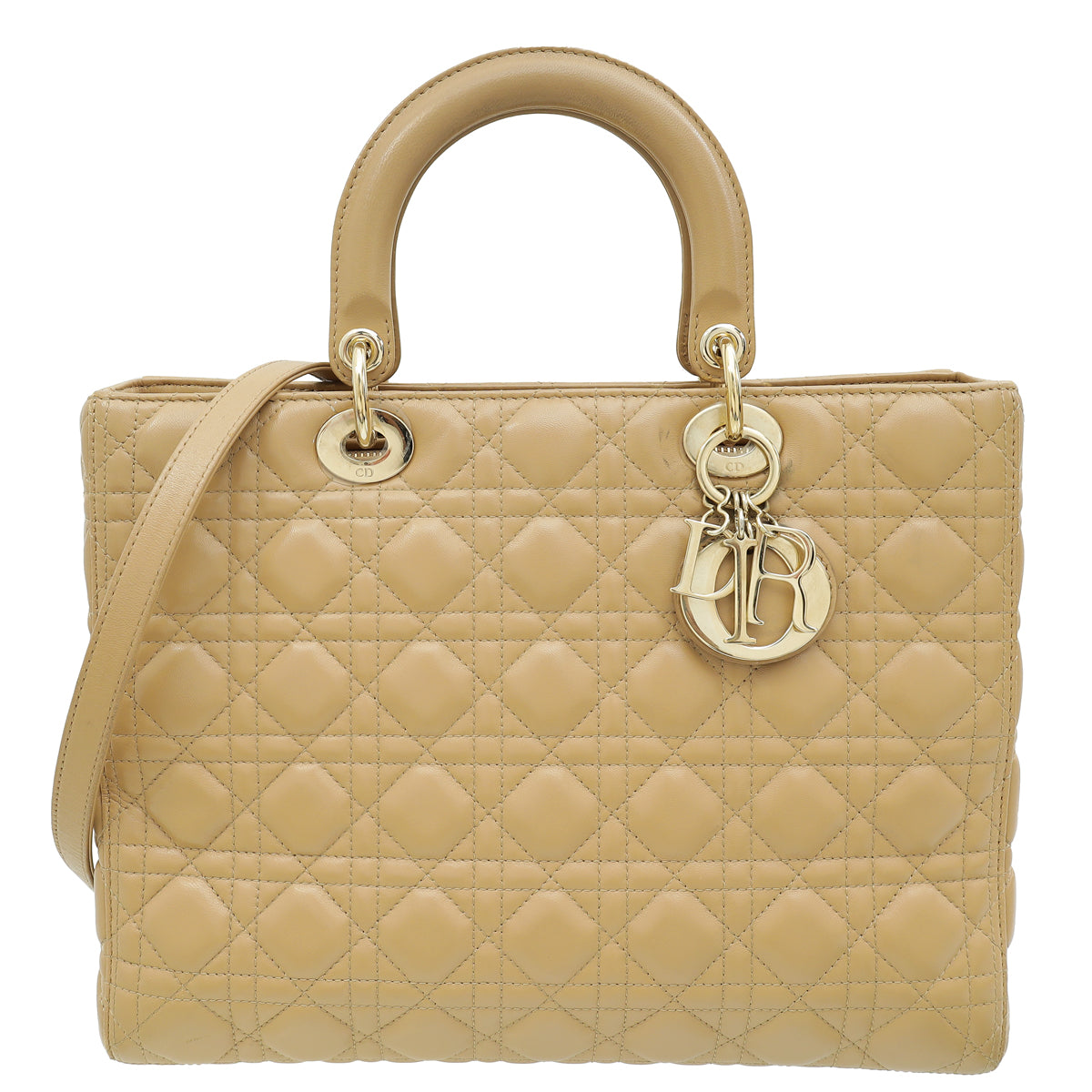 Dior Handbag Christian Lady Bag 4 Beige Large Shoulder Bag