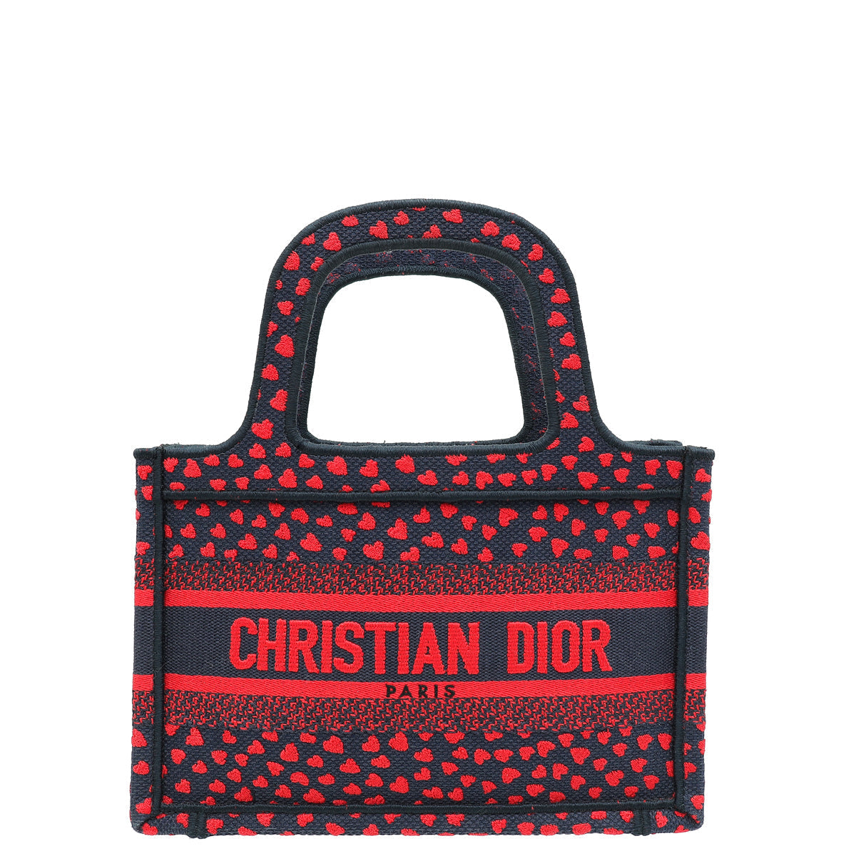 Dior Handbag Christian Bicolor "I Love Paris" Book Tote Mini Tote Bag