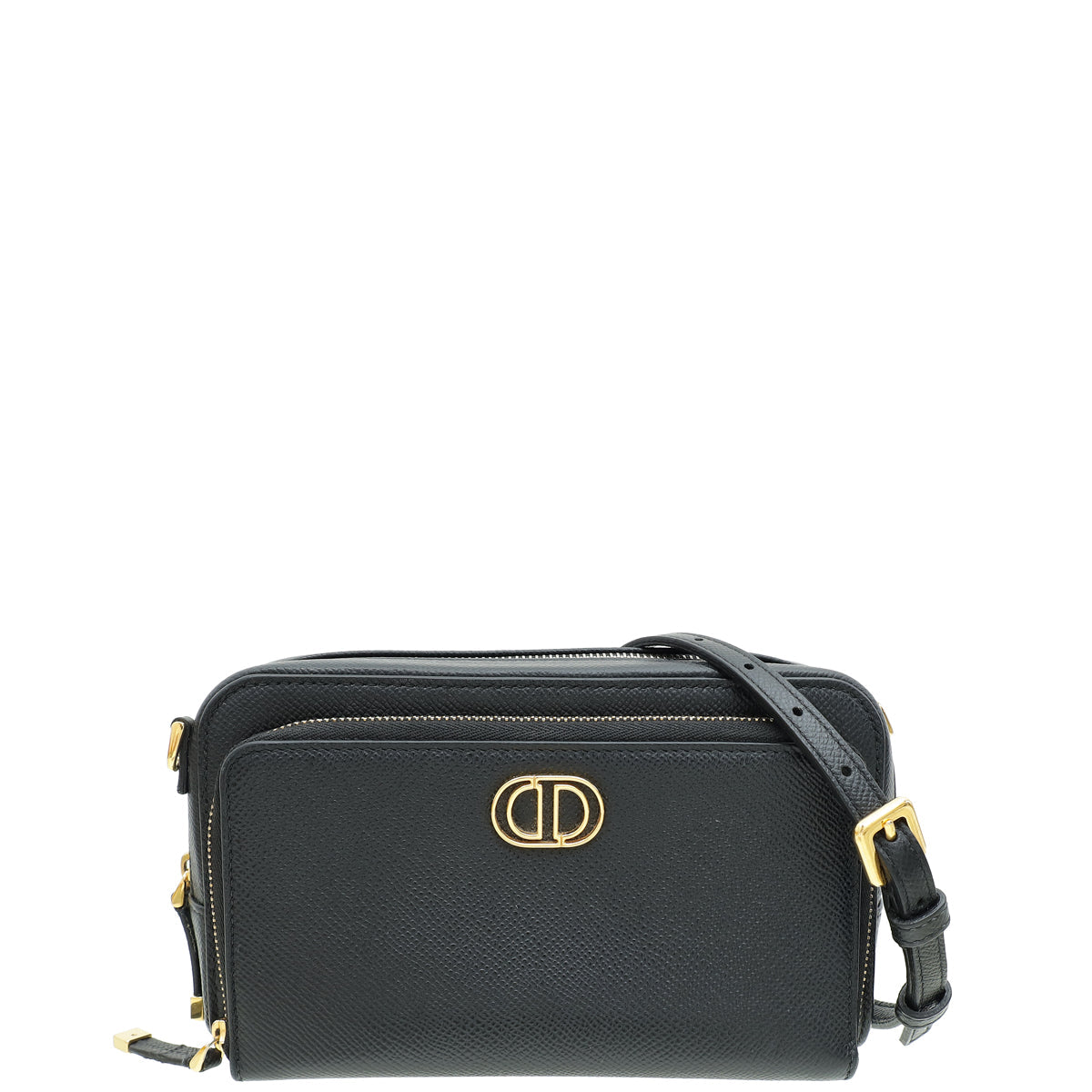 Dior Handbag Christian Caro Double Pouch Camera Bag Black Shoulder Bag