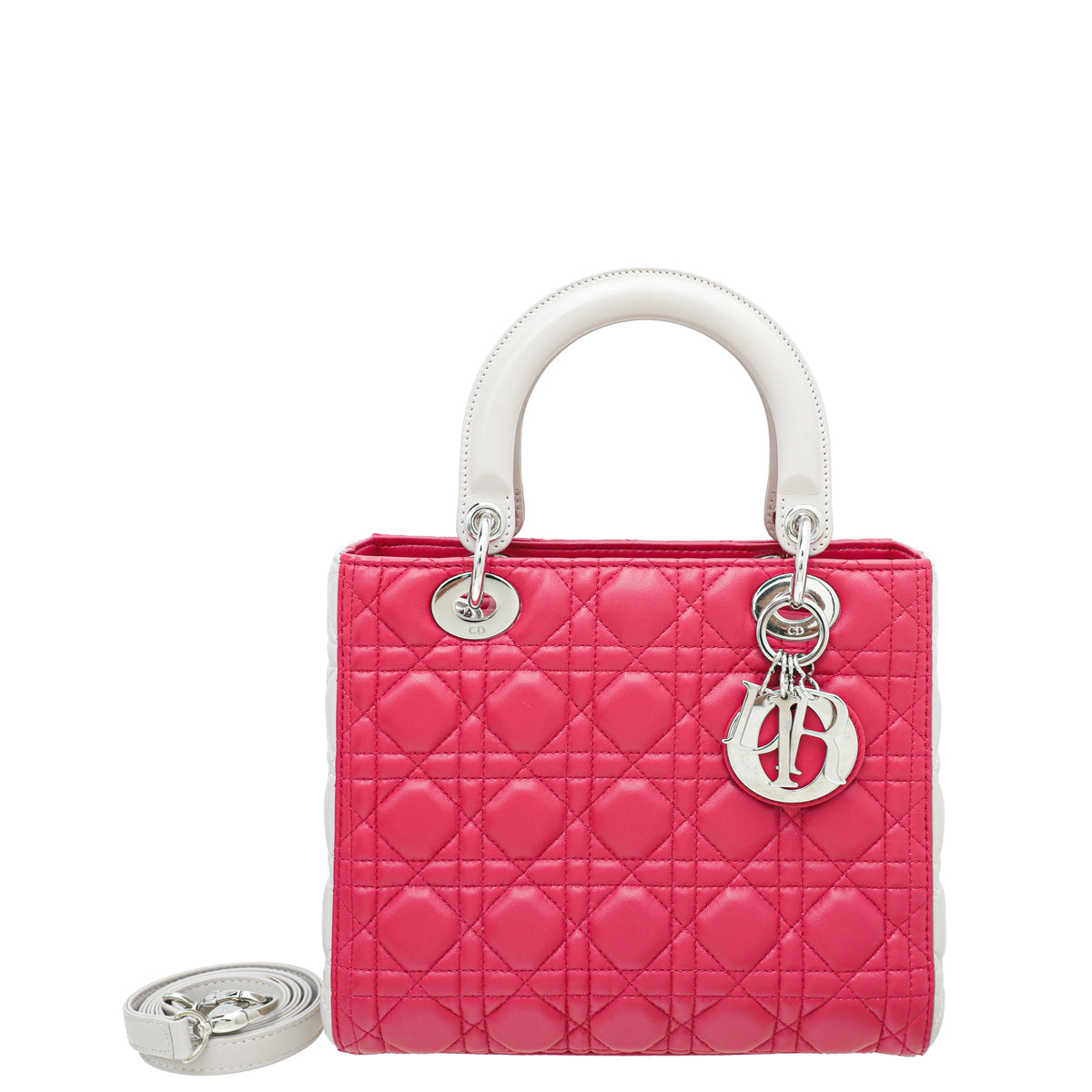 Dior Handbag Christian Bicolor Lady Bag Medium Shoulder Bag