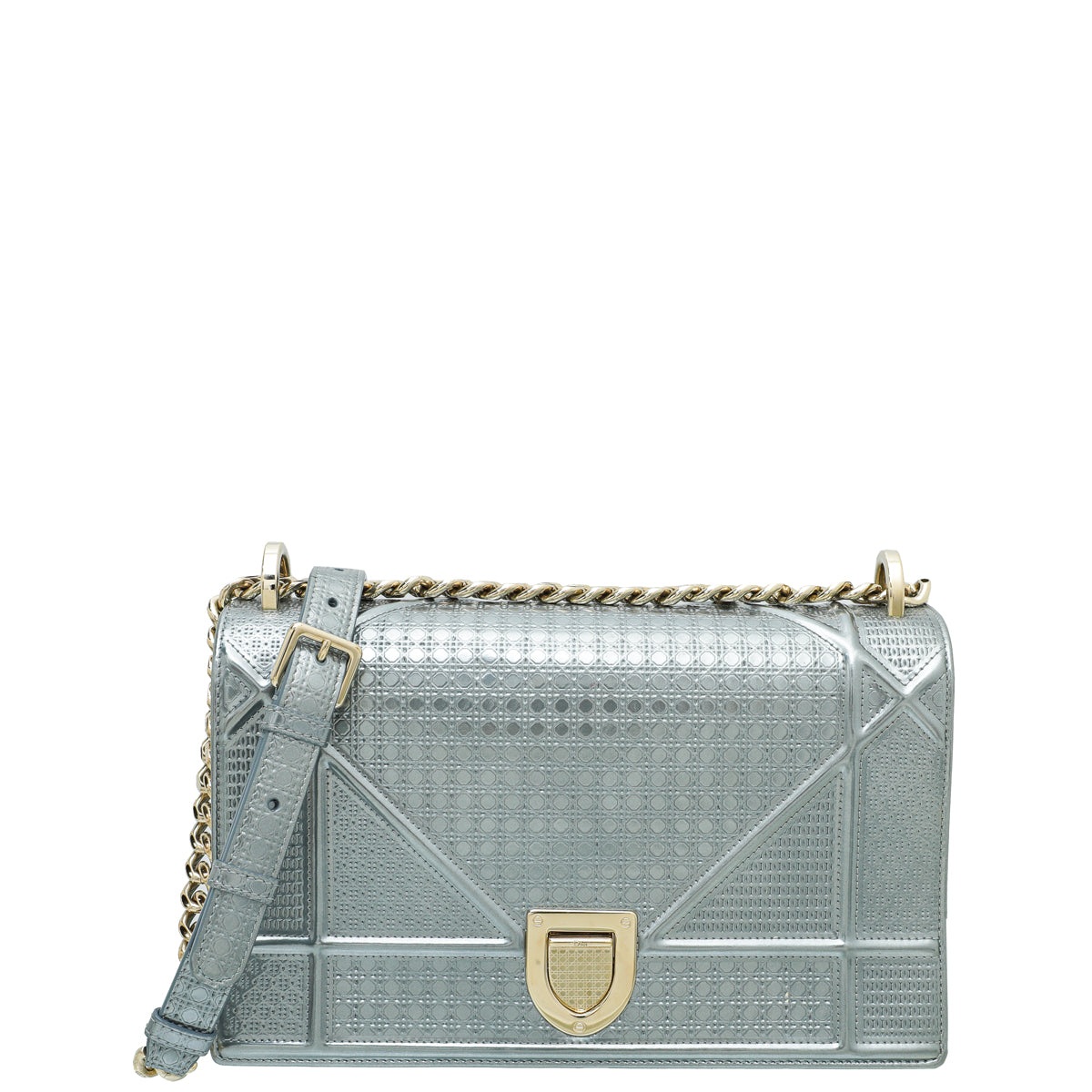Dior Handbag Christian ama Cannage Bag Silver Medium Micro Shoulder Bag