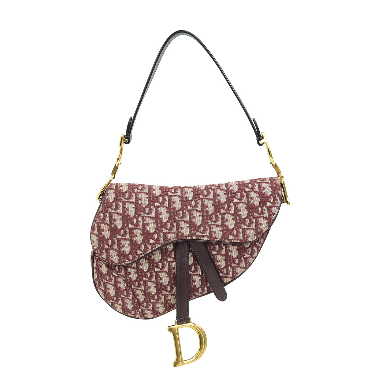 Dior Handbag Christian Burgundy Oblique Saddle Bag 2 Medium Shoulder Bag