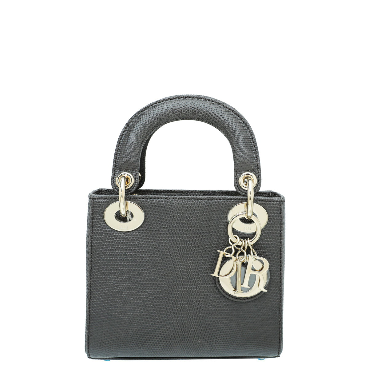 Dior Handbag Christian Smoky Lizard Lady Bag Gray Mini Mini Bag
