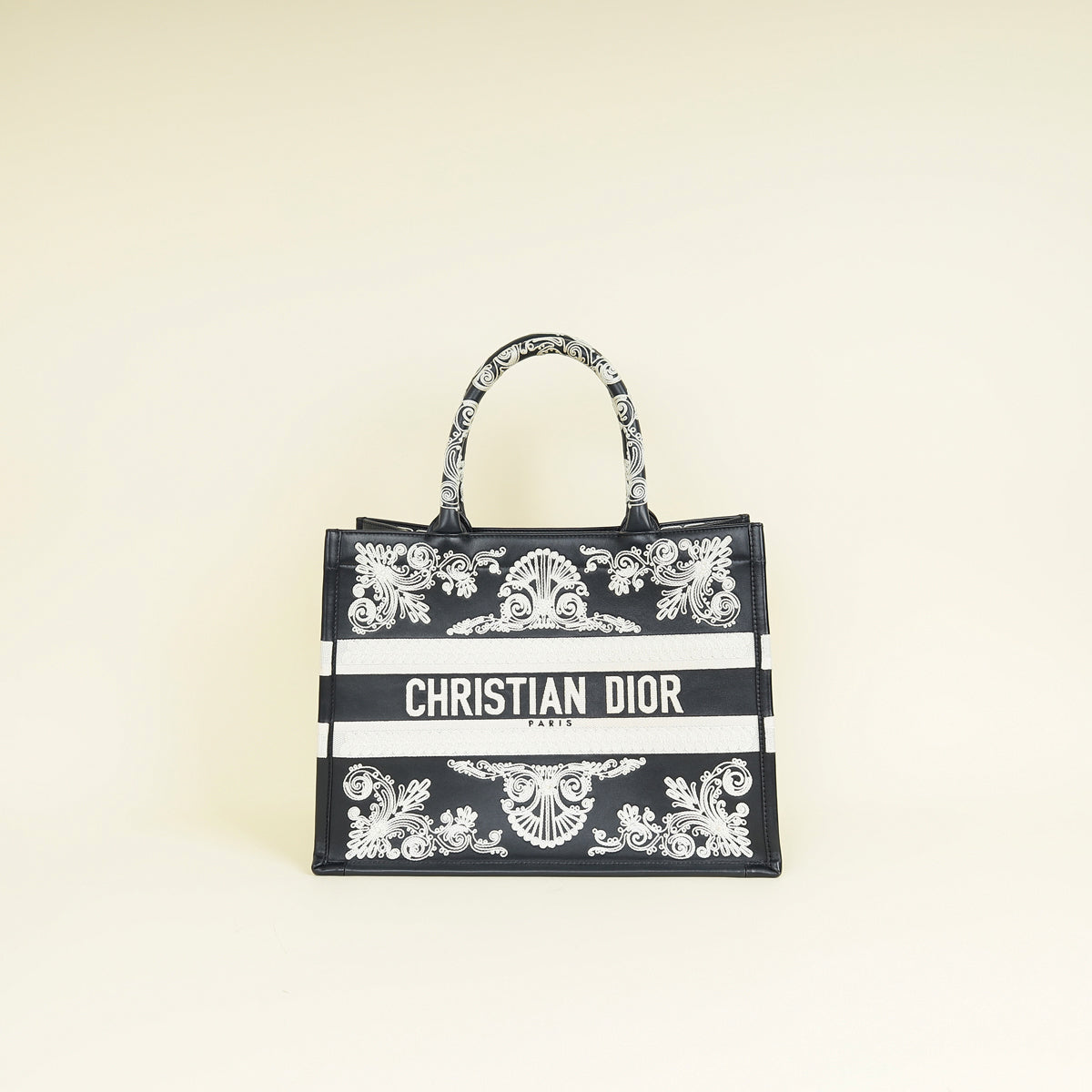 Dior Handbag Christian Bandana Embroidery Book Tote Bag Medium
