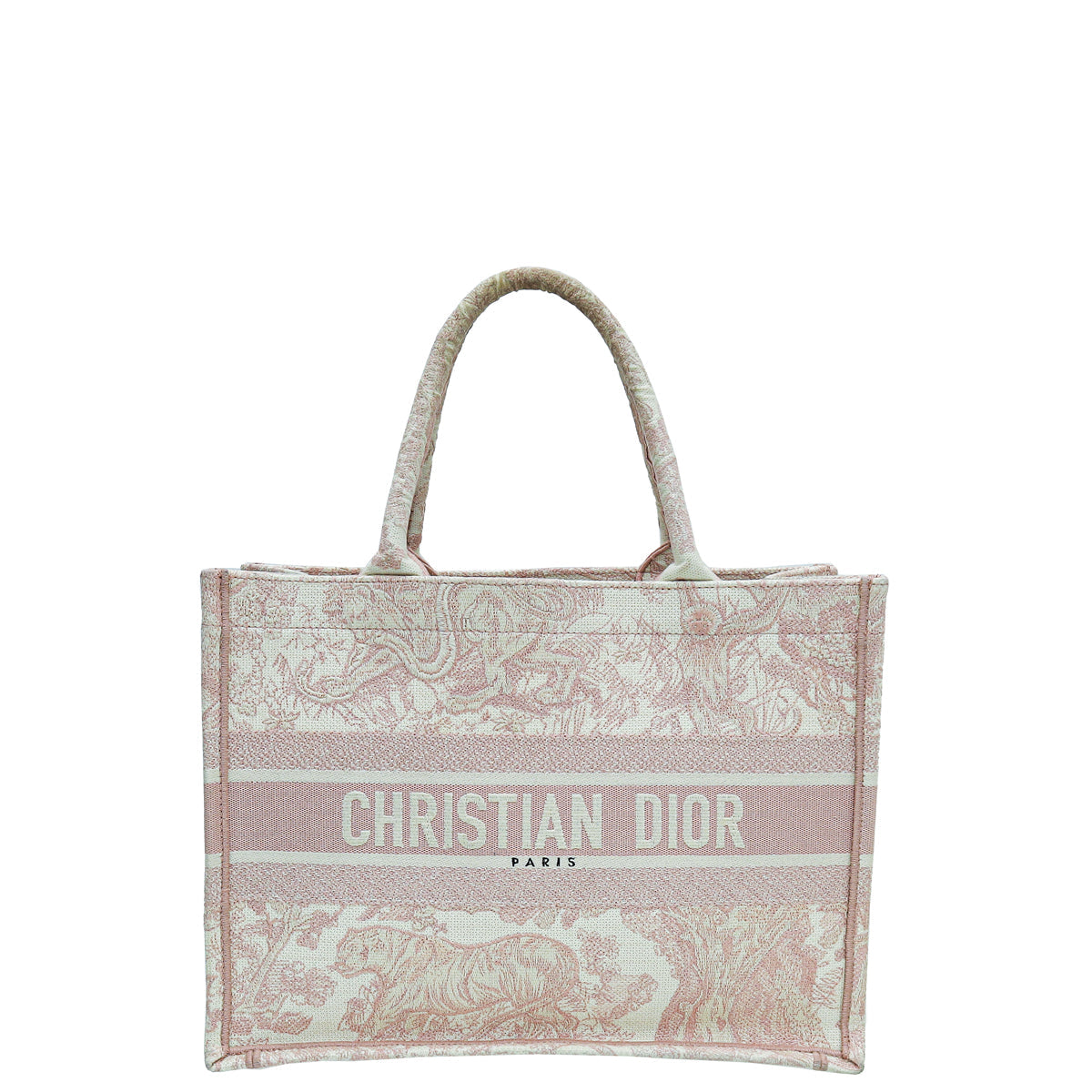 Dior Handbag Christian Bicolor Book Tote Toile de Jouy Medium Tote Bag