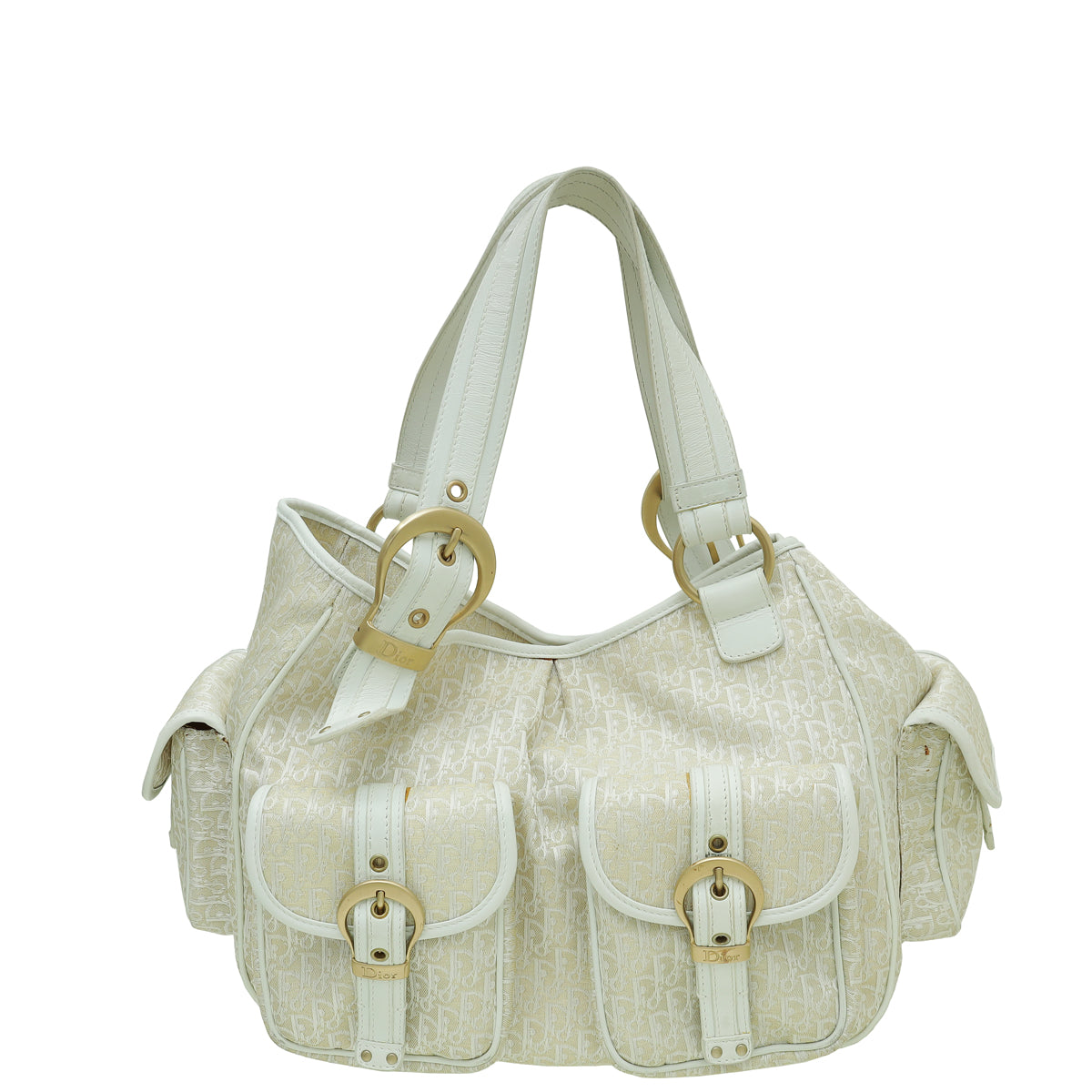Dior Handbag Christian Bicolor Oblique Multi Pocket Shoulder Bag