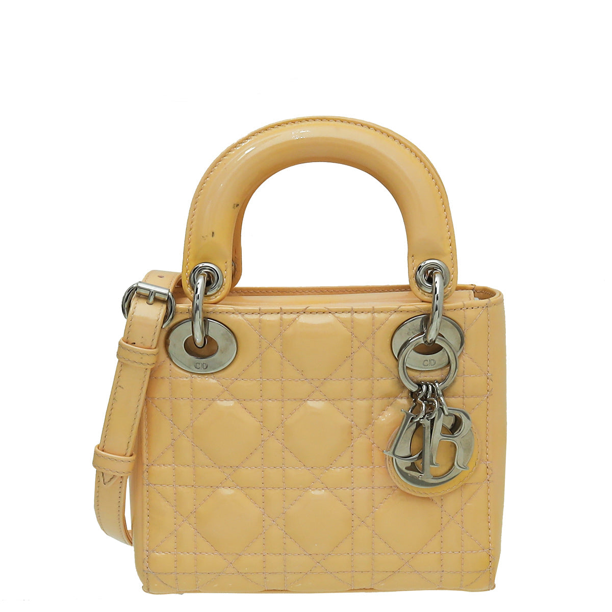 Dior Handbag Christian Butter Lady Strap Bag Yellow Mini Shoulder Bag