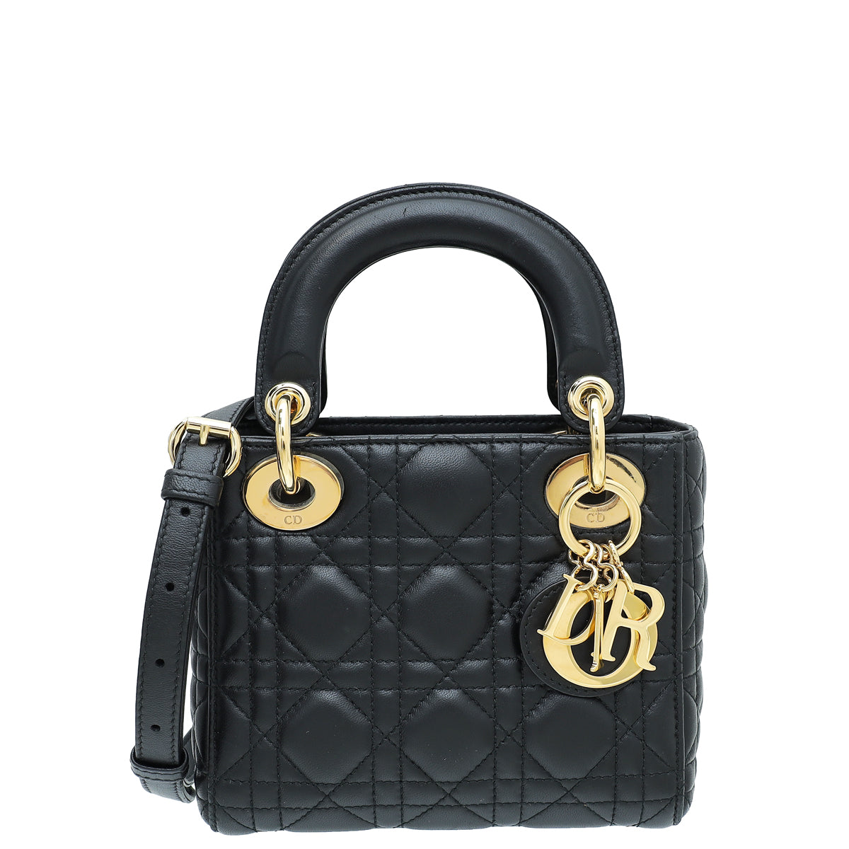 Dior Handbag Christian Lady Strap Bag 2 Black Mini Shoulder Bag