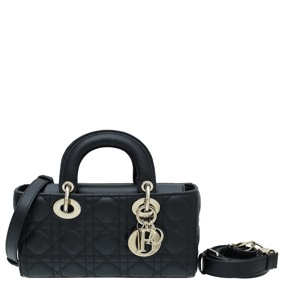 Dior Handbag Christian Lady D-Joy Bag Black Small Shoulder Bag
