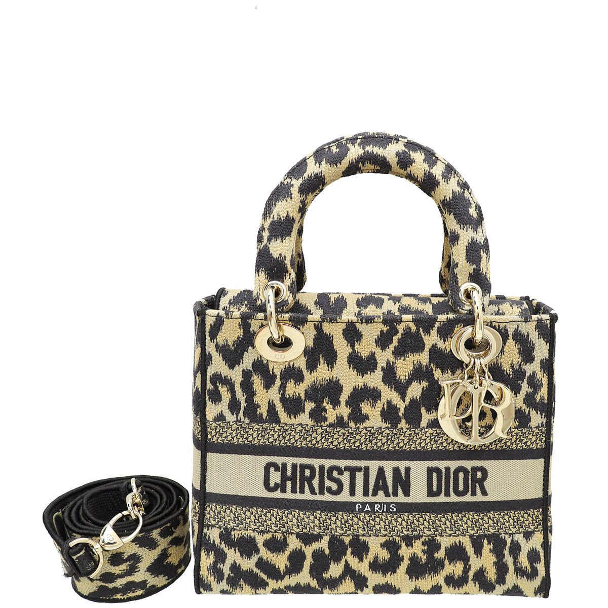 Dior Handbag Christian Mizza Embroidery Lady D-Lite Bag Beige Multicolor Medium Shoulder Bag