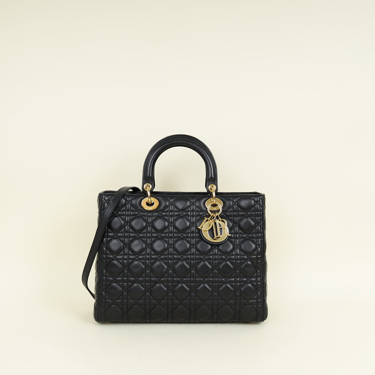 Dior Handbag Christian Lady Bag 17 Black Large Shoulder Bag