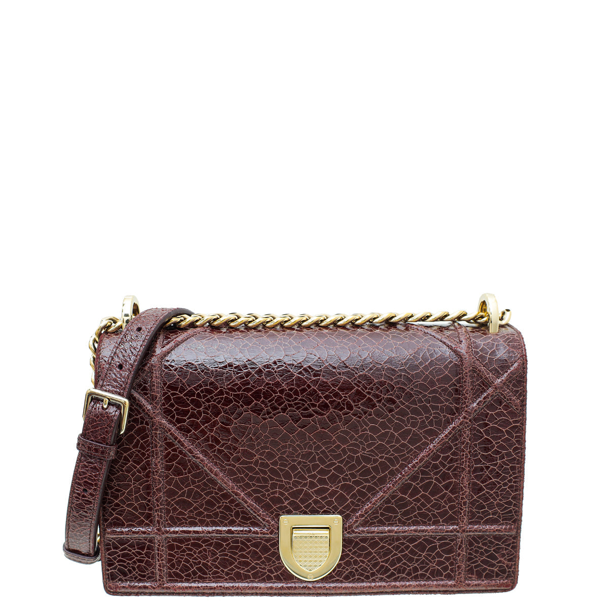 Dior Handbag Christian Burgundy ama Ceramic Effect Bag Medium Shoulder Bag