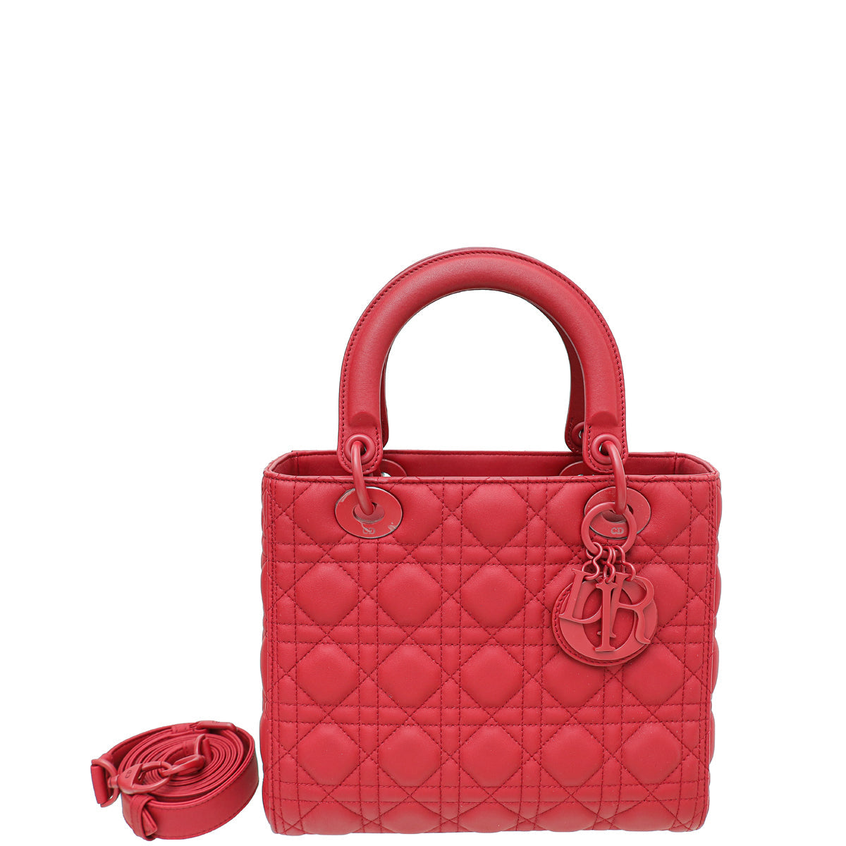 Dior Handbag Christian Dark Cherry Ultra Matte Lady Bag Medium Shoulder Bag