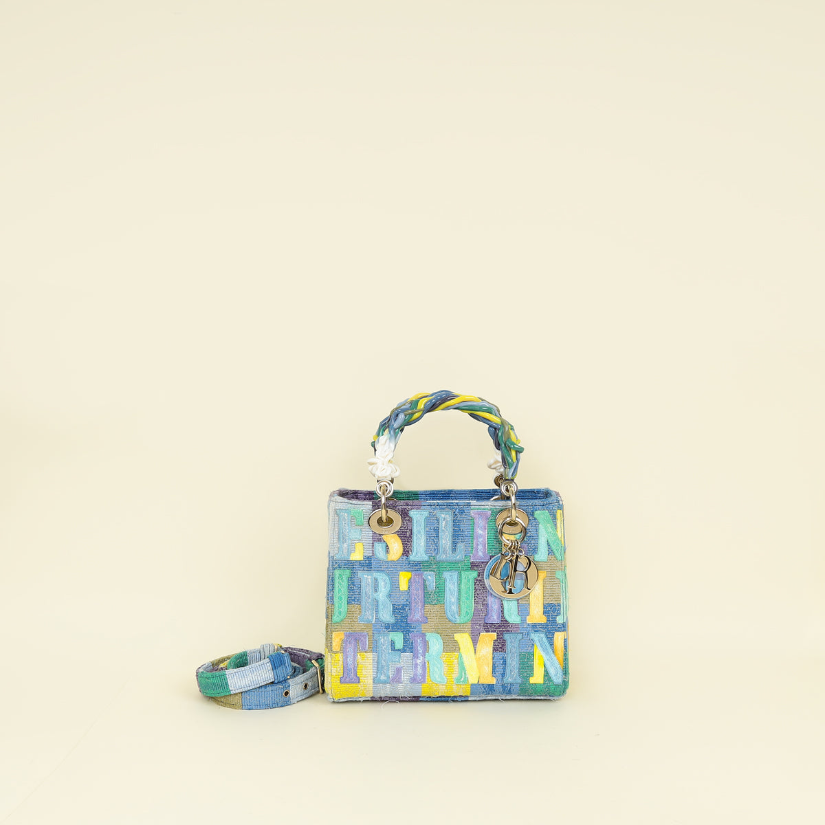 Dior Handbag Christian X Ghada Amer Lady Bag Multicolor Medium Shoulder Bag