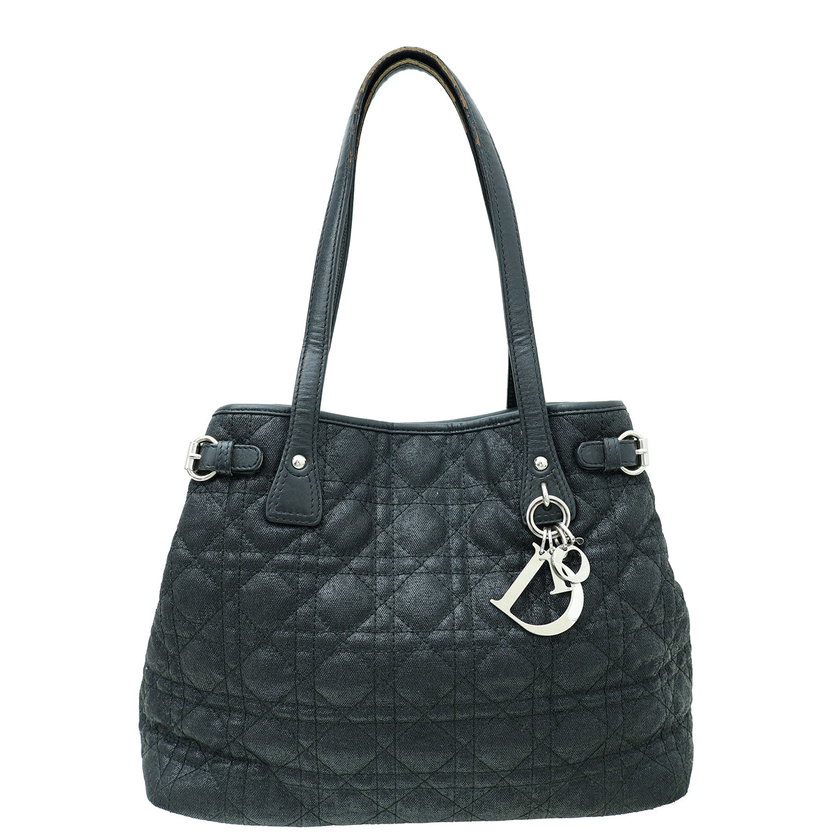 Dior Handbag Christian Panarea Tote Cannage Bag Black Medium Shoulder Bag