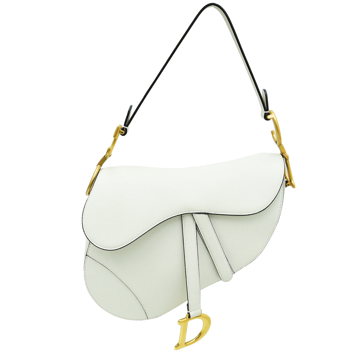 Dior Handbag Christian Saddle Bag 3 White Medium