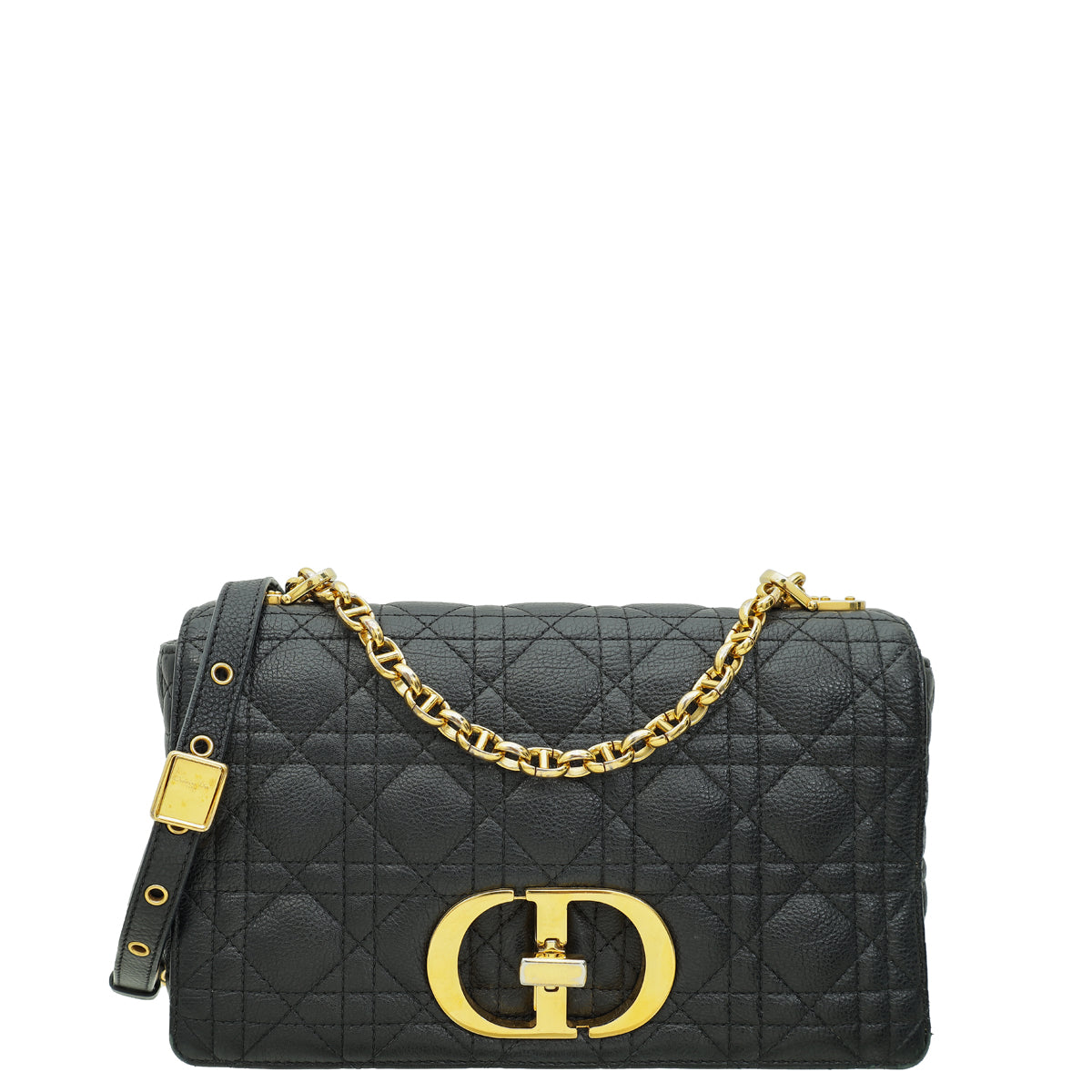 Dior Handbag Christian Caro Cannage Supple Shoulder Bag Black Medium