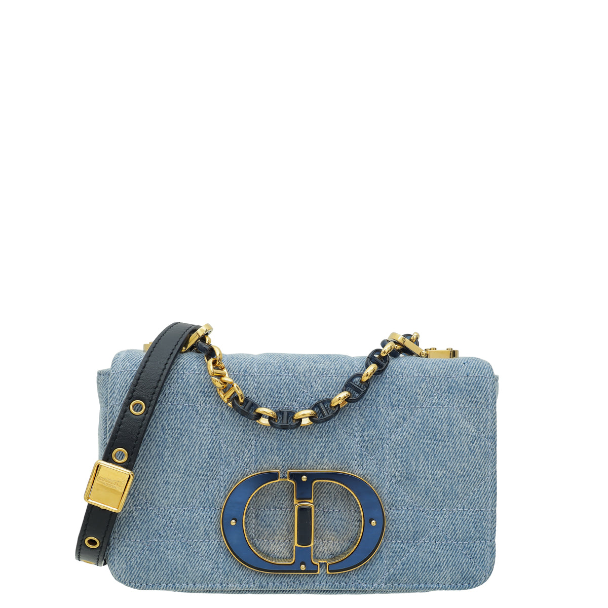 Dior Handbag Christian MacroCannage Caro Bag Denim Blue Small Shoulder Bag