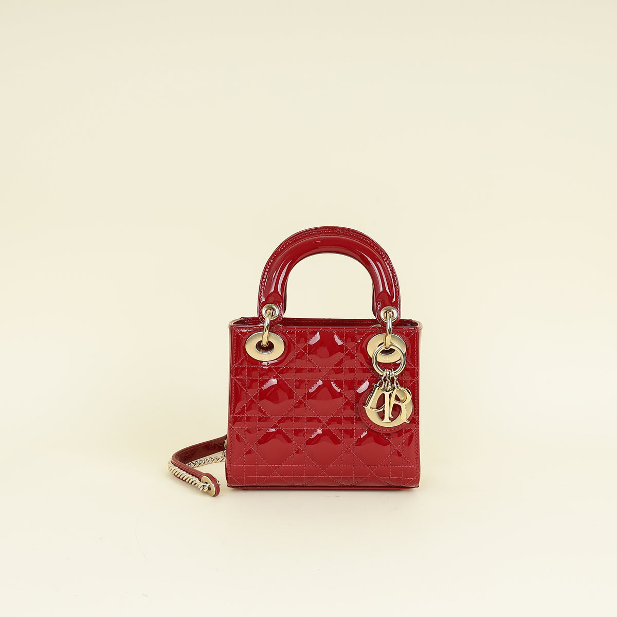 Dior Handbag Christian Cherry Lady Bag 2 Red Mini Chain Shoulder Bag