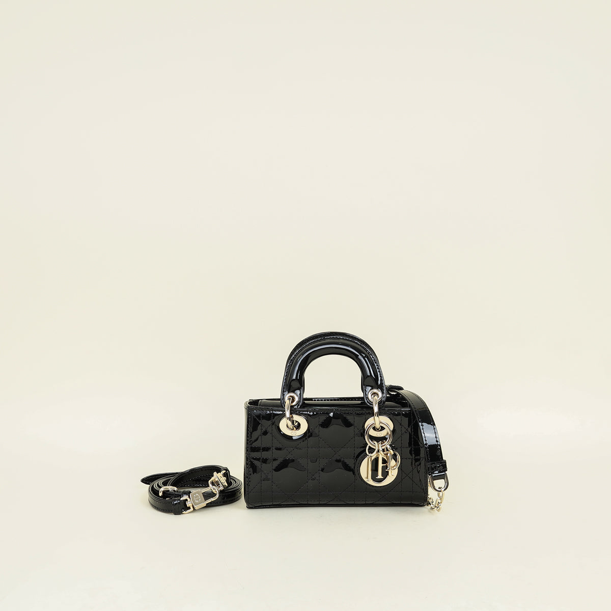 Dior Handbag Christian Lady D-Joy Bag 2 Black Micro Shoulder Bag