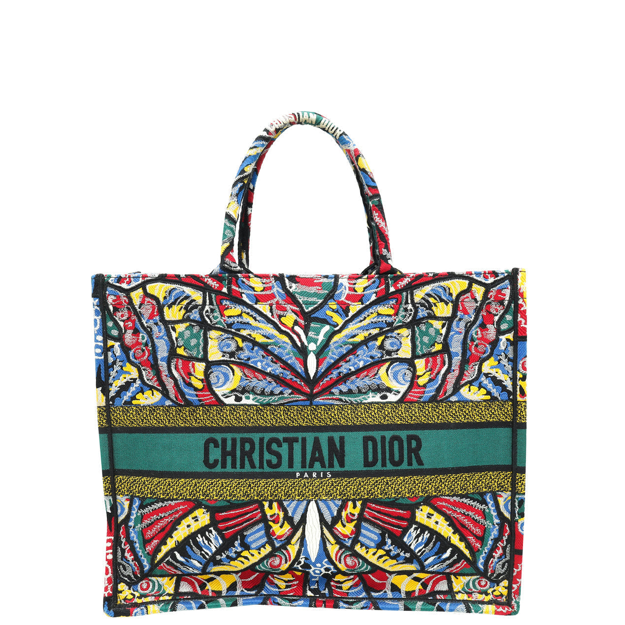 Dior Handbag Christian Book Tote Butterfly Bag Multicolor Large Embroidered Tote Bag