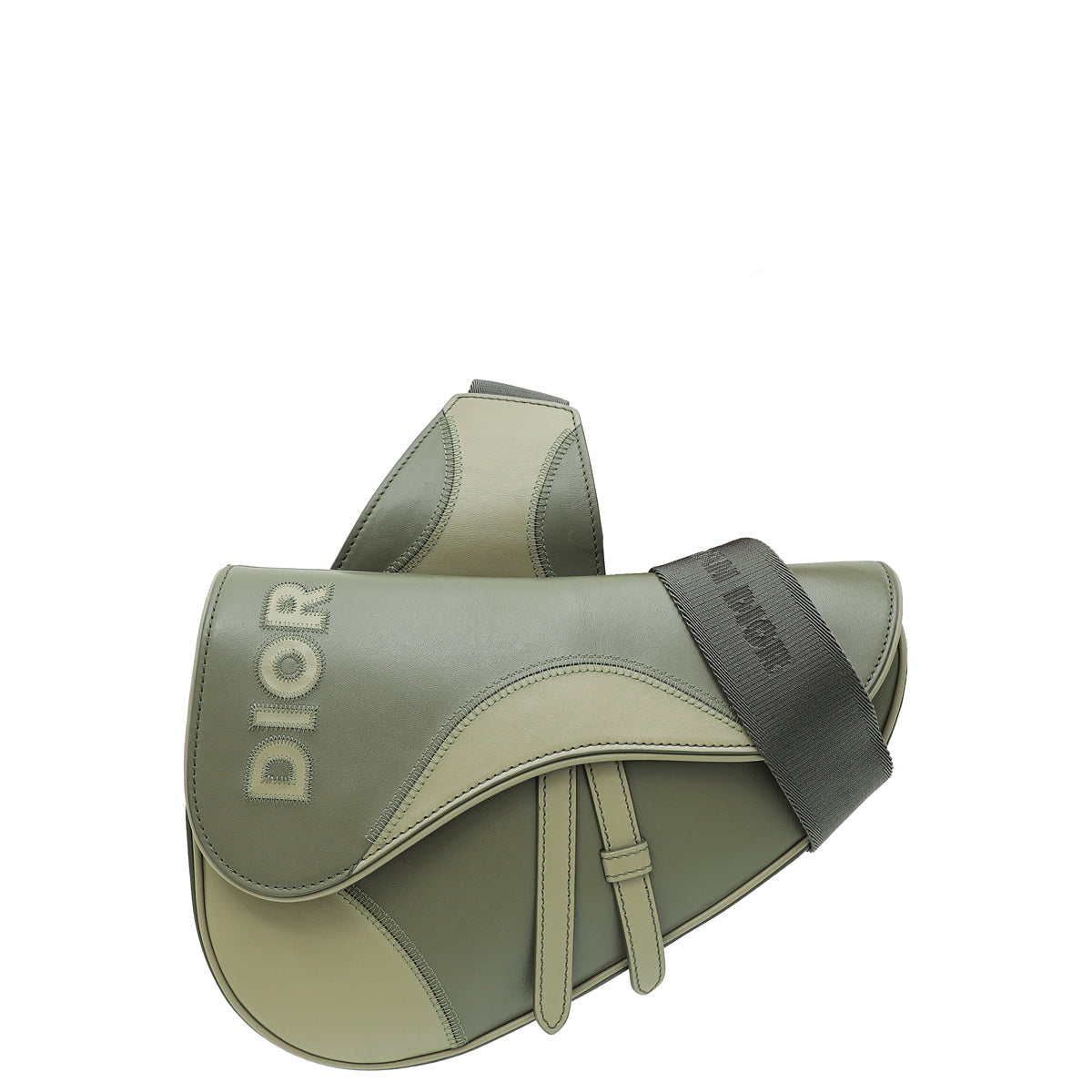 Dior Handbag Christian Vert Foret Stitch Saddle Bag Shoulder Bag