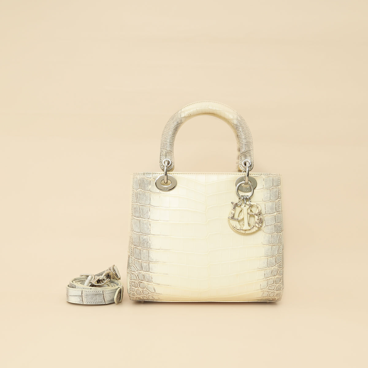 Dior Handbag Christian Bicolor Niloticus Crocodile Himalaya Lady Bag Medium Shoulder Bag