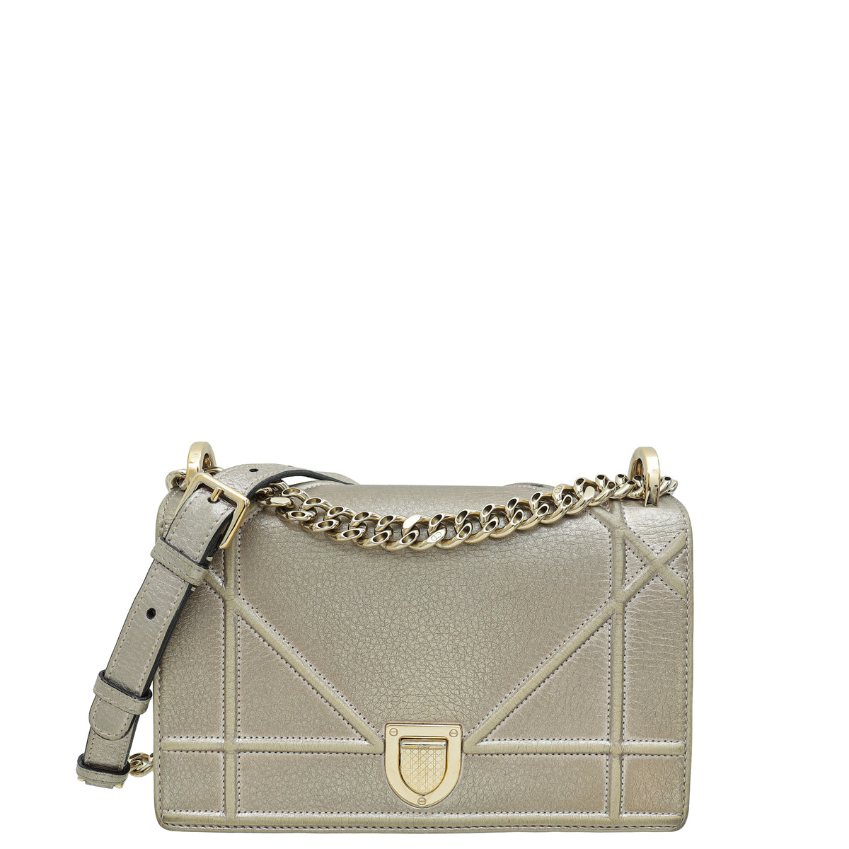 Dior Handbag Christian Metallic Champaign ama Shoulder Bag
