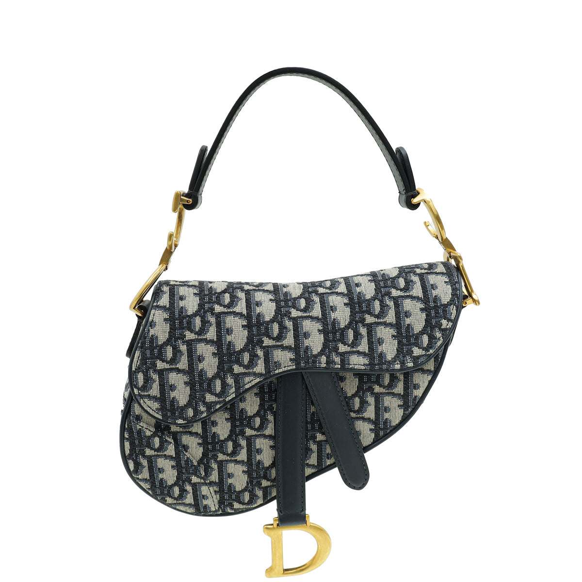 Dior Handbag Christian Oblique Saddle Bag 2 Blue Navy Mini Mini Bag