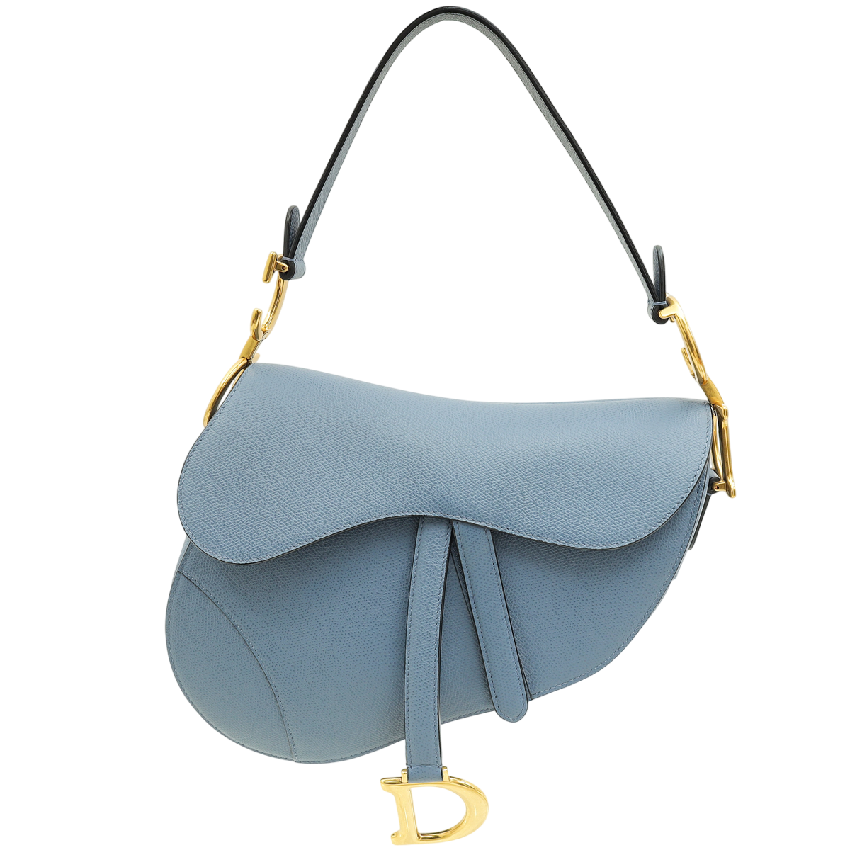 Dior Handbag Christian Saddle Bag Blue Medium Shoulder Bag