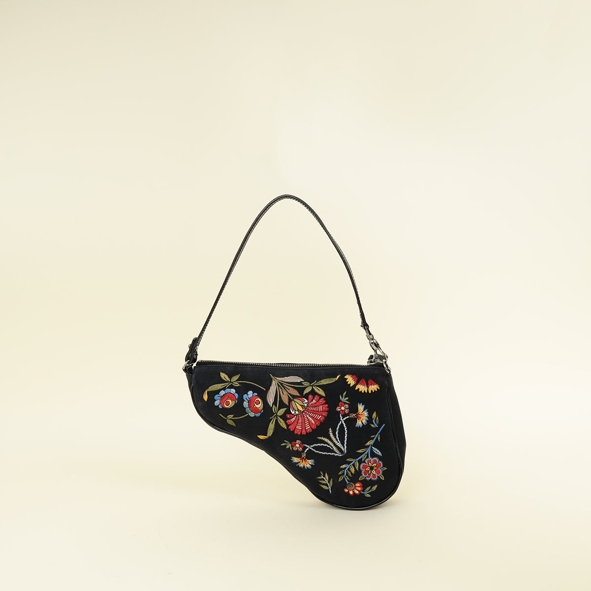 Dior Handbag Christian Galliano Era Saddle Pochette Bag Multicolor Embroidered Shoulder Bag
