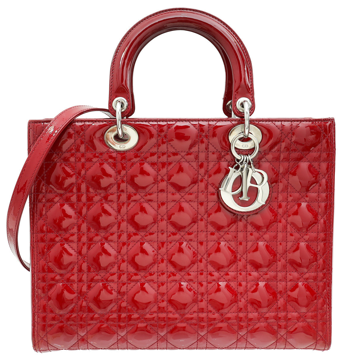 Dior Handbag Christian Cherry Lady Bag Red Large Shoulder Bag