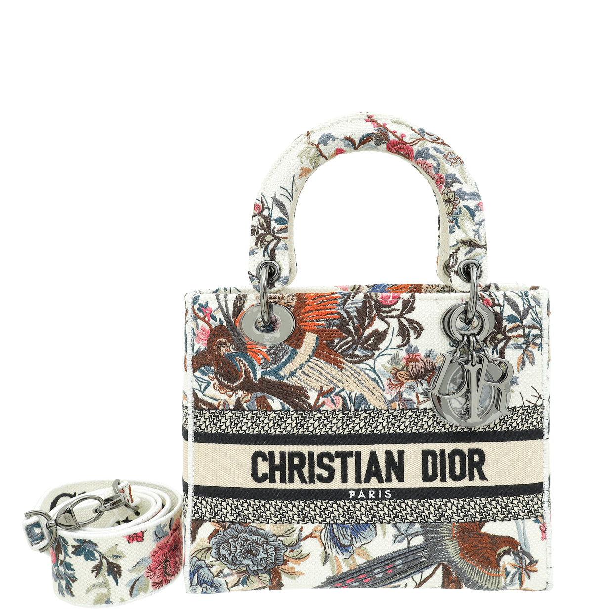 Dior Handbag Christian Lady D-Lite Jardin D'Hiver Bag Multicolor Medium Embroidered Shoulder Bag
