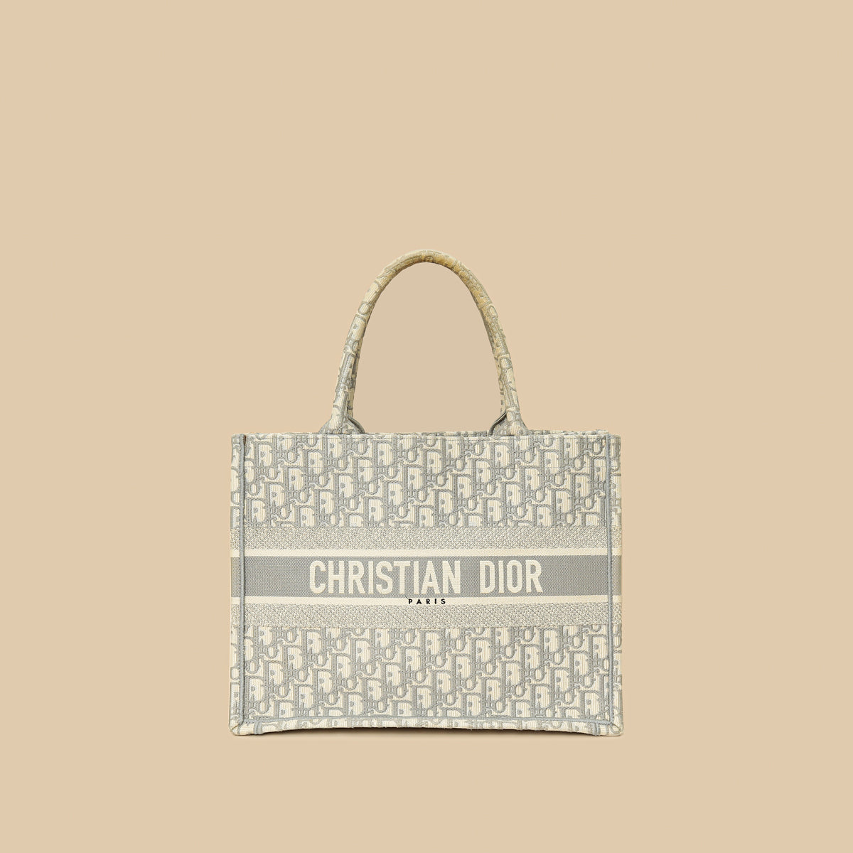 Dior Handbag Christian Oblique Book Tote Bag Gray