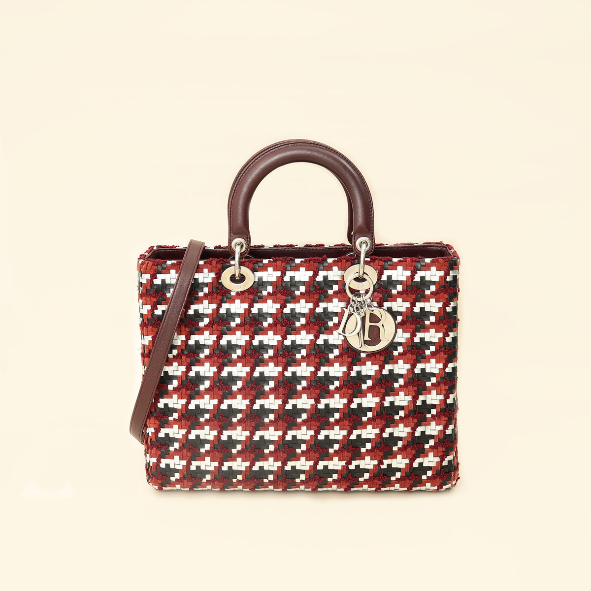 Dior Handbag Christian Lady Bag Multicolor Large Woven Shoulder Bag