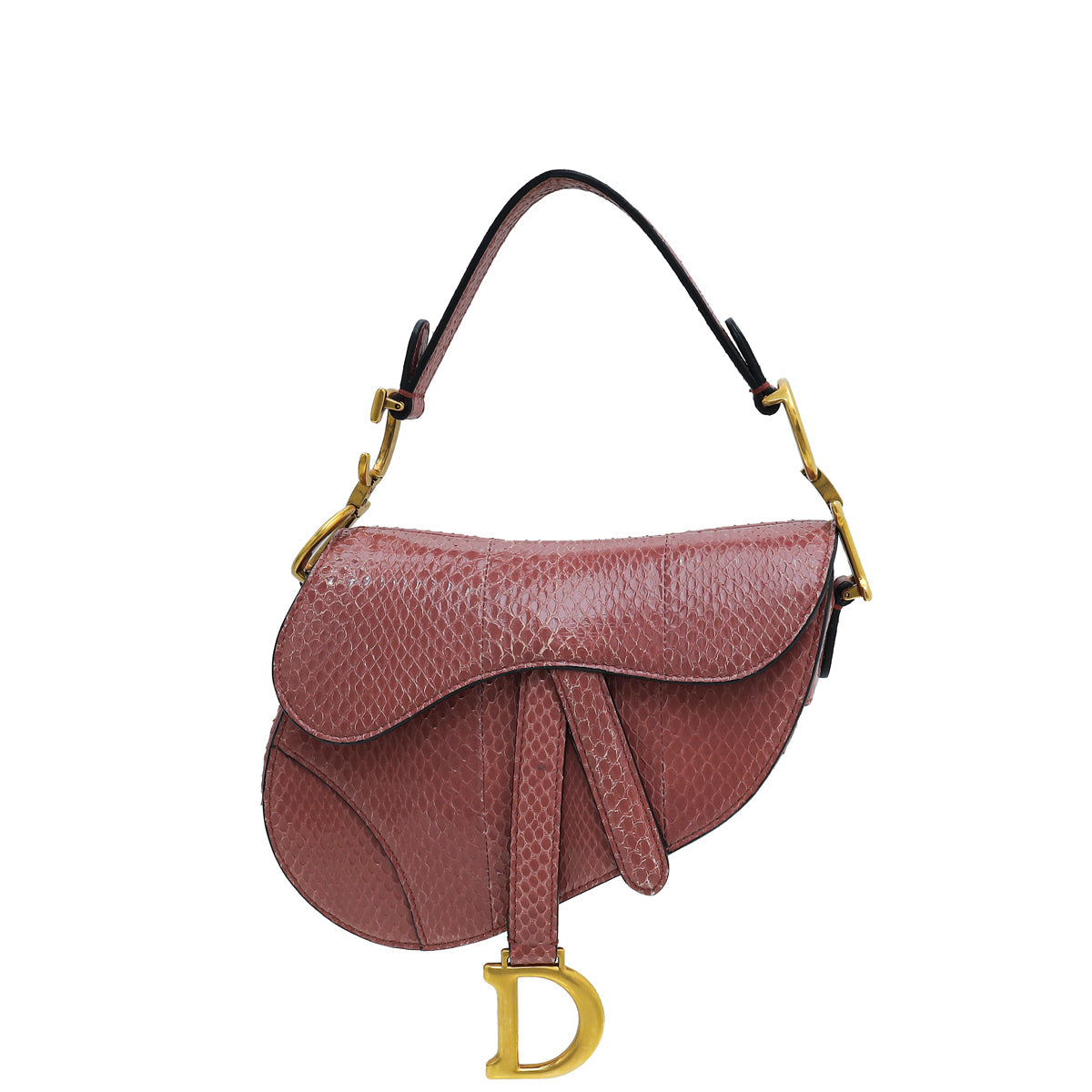 Dior Handbag Christian Mallow Rose Saddle Bag Python Mini Mini Bag