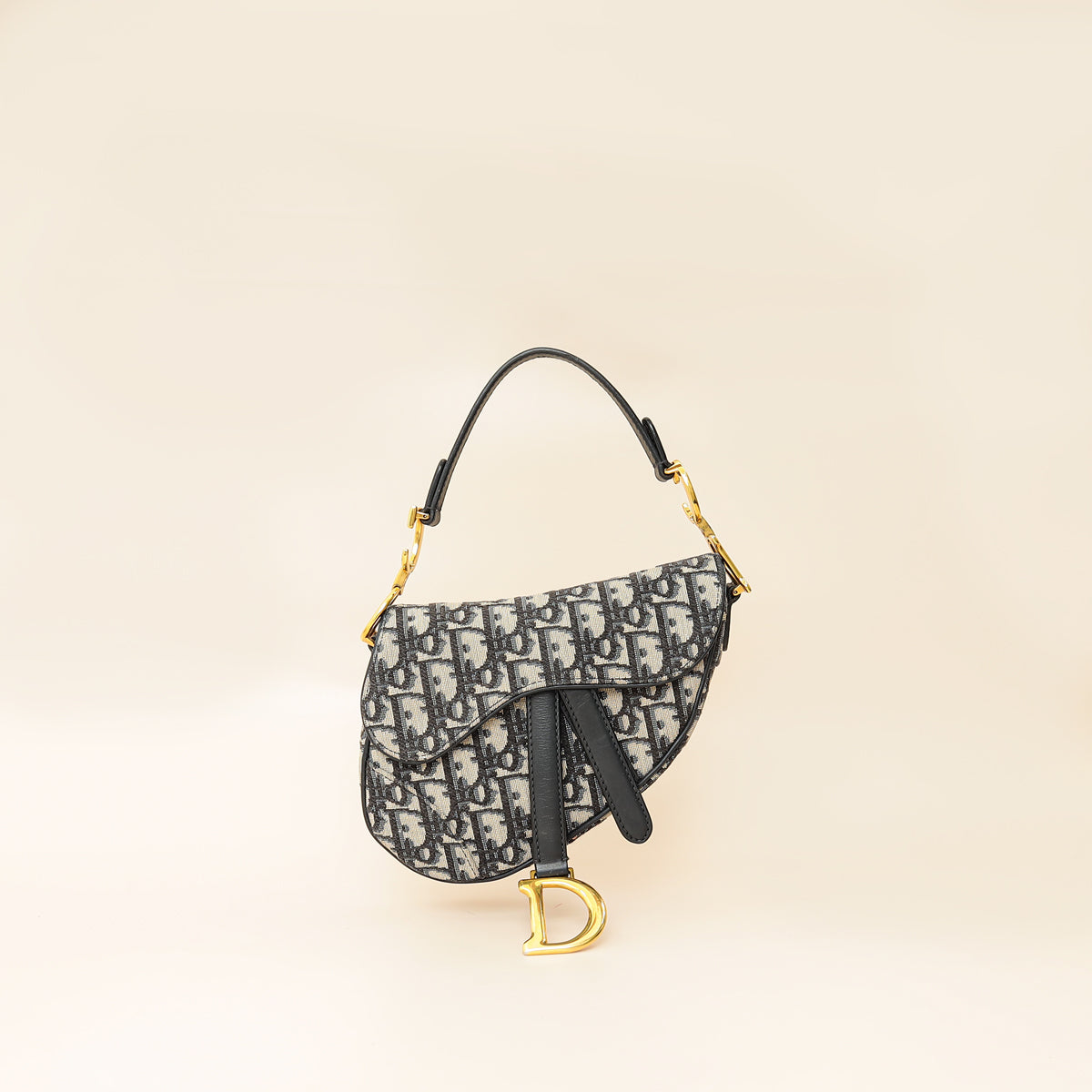 Dior Handbag Christian Oblique Saddle Bag Blue Navy Mini Mini Bag